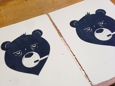 Smoke'n Bear Print bear illustration screenprint