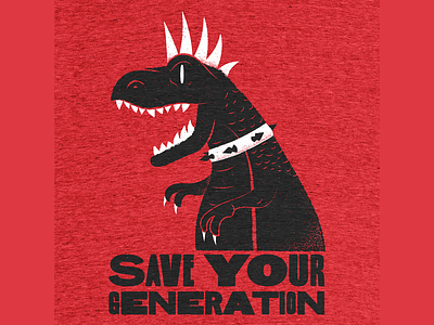 Save Your Generation dinosaur editorial editorial illustration illustration jawbreaker punk texture trex