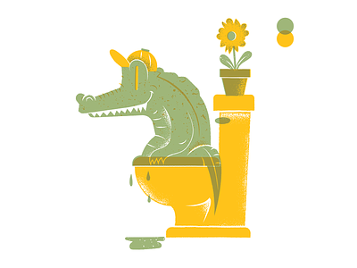 Alligator alligator editorial editorial illustration illustration texture toilet
