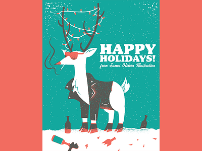 Happy Holidays! editorial editorial illustration illustration reindeer rudolph xmas 2021