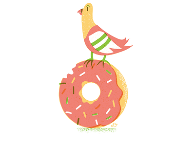 Donut donut editorial editorial illustration illustration pigeon
