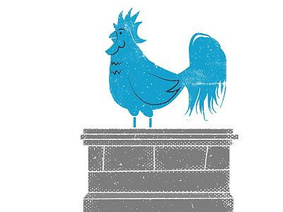 Hahn/Cock blue cock illustration london statue