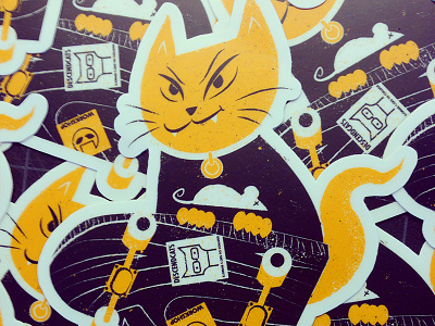 Cat stickers cat descendents illustration punk rock skateboard