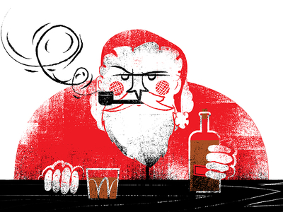 Santa w/whisky christmas illustration santa whisky