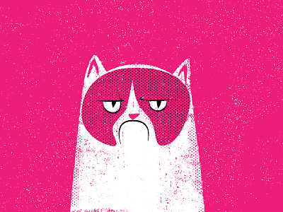 Grumpy cat famous grumpy cat illustration instagram pink