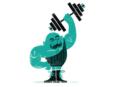 Strongman circus illustration strongman weights