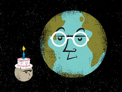 Earth Day cake earth earth day illustration moon party