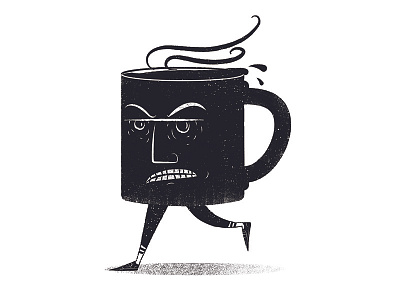 Coffee Run character coffee editorial ilustration