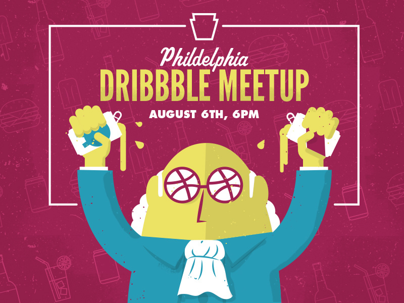 Summer Dribbble Philadelphia Meetup dribbblephillymeetup phldesign ben franklin philly philadelphia illustration meetup event dribbble