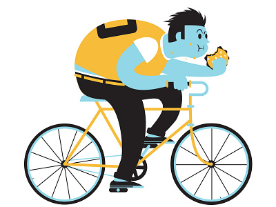 Fat Guy bicycle editorial fat guy hamburger illustration