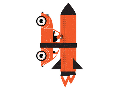 Rocket Car car editorial illustrated science illustration rocket science