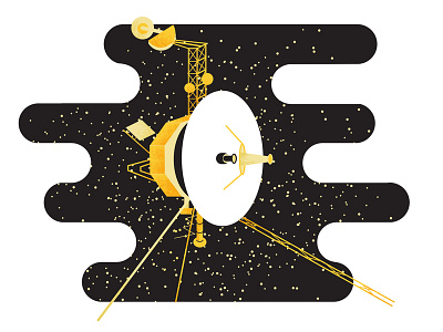 Voyager 1 editorial illustrated science illustration phldesign satellite science space voyager