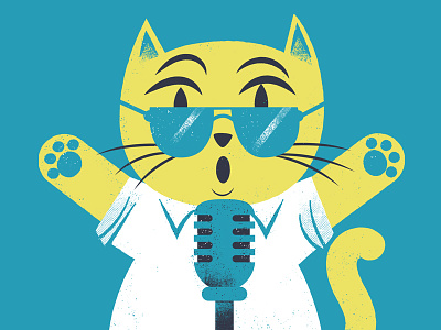 Illustrated Science 40 cat catsofinstagram editorial editorial illustration illustrated science illustration microphone science