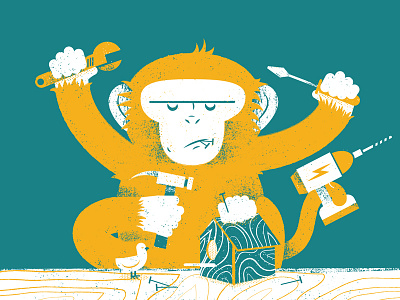 Illustrated Science 41 chimp editorial editorial illustration illustrated science illustration monkey phldesign planet of the apes science