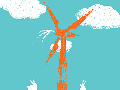 Illustrated Science 79 bunnies editorial editorial illustration illustraion illustrated science wind tower