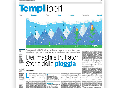 Il Corriere editorial illustration rain