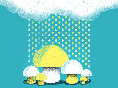 Illustrated Science 94 editorial editorial illustration illustraion illustrated science mushroom rain