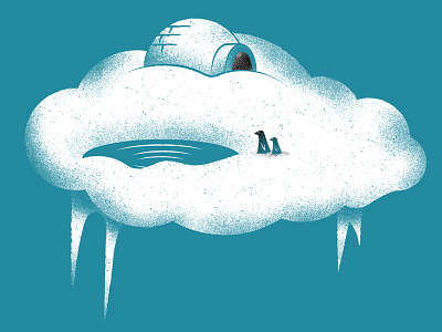 Real Scientists 03 cloud editorial igloo illustrated science illustration penguin real scientists science