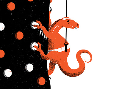 Illustrated Science 103 dinosaur editorial illustration grain illustratedscience illustration rock climbing science