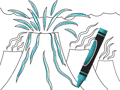 Illustrated Science 109 blue coloring crayon editorial illustration illustrated science illustration science volcano