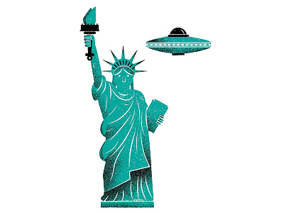 Boston Globe 03 alien editorial editorial illustration grain illustration newspaper newspaper illustration statue of liberty