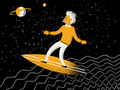 Illustrated Science 124 editorial editorial illustration einstein grain illustratede science illustration science space surfing