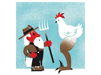 Bbc Focus - May "They Did What?" bbc focus chicken dinosaur editorial editorial illustration farmer grain illustration magazine magazine illustration texture vector