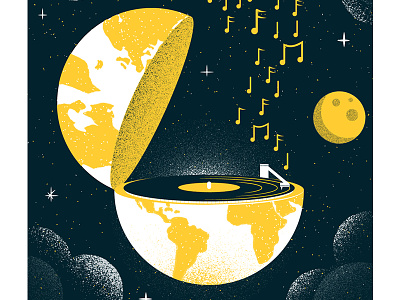 Illustrated Science 137 editorial editorial illustration grain illustrated science jack white records science illustration space texture