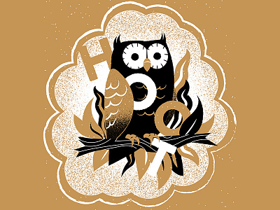 Hoot animals bird editorial editorial illustration gold grain hoot illustration owl texture