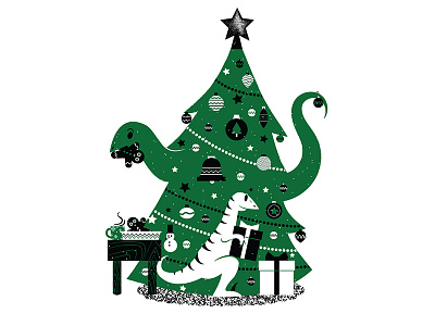 2016 Holiday Card! dinosaur editorial editorial illustration holiday illustrated science illustration science