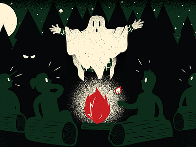 Lost Art Of The Outdoors 6 camping editorial editorial illustration fire ghost story illustration magazine outside magazine