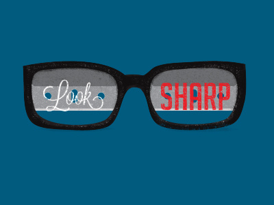 Look Sharp glasses illustration typography