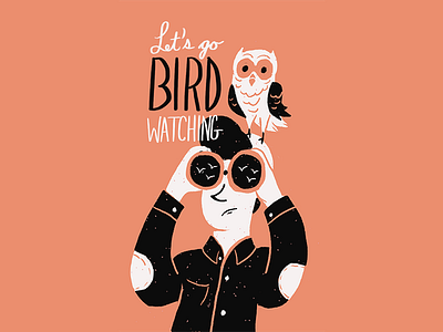 Bird Watch - sketchbook bird birdwatching editorial illustration process procreate texture