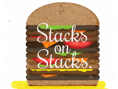 Stacks on Stacks burger food illustration typography
