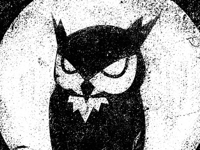 Night Owl bird black and white hoot hoot illustration owl texture