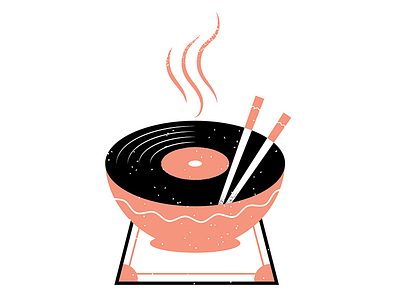 Records 11 editorial editorial illustration grain illustration philadelphia ramen record soup texture vinyl