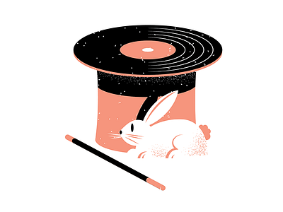 Records 12 editorial editorial illustration illustration magic philadelphia rabbit record texture vinyl