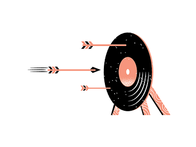 Records 17 arrow bullseye design editorial editorial illustration grain illustration philadelphia record texture vinyl