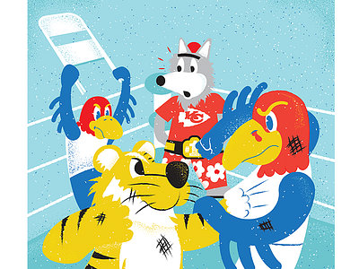 435 Magazine - Mascot Rumble 435 magazine editorial editorial illustration illustration kansascity magazine magazine illustration