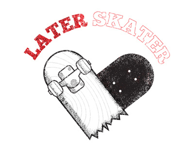 Later Skater broken hearsts illustration