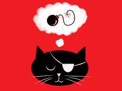 Gimmie Danger bomb cat danger eye patch illustration