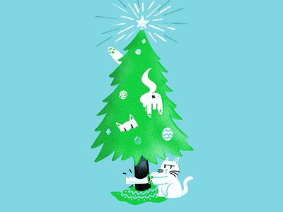 12 days of Cat-mas -07 cats christmas editorial editorial illustration holiday illustration