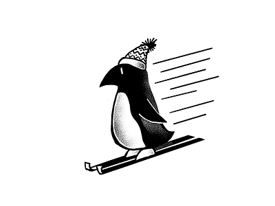 PENGUIN 01 editorial editorial illustration illustration penguin procreate skiing vacation winter