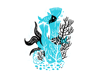 Sea Creatures - 05 editorial editorial illustration fish illustration ocean procreate texture underwater