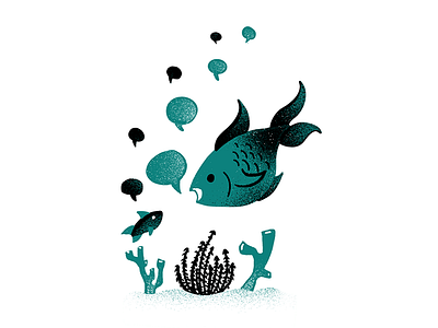 What do fish talk about? editorial editorial illustration fish illustration ocean procreate underwater