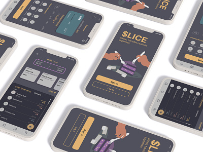 Slice Mobile App Share, controle, transfer your expenses design mobile app ui ux