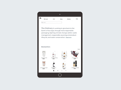 The Ordinary Mobile/Tablet App design