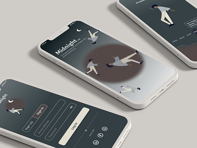 Midnight Mobile App Made for productivity growth case study mobile app mockup night owls productivity research ui ux