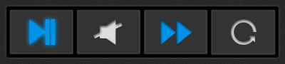 Music Control Icons blue buttons css3 glow gray icons