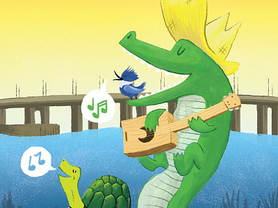 River Ruckus 17 Illustration gator illustration river ruckus turtle